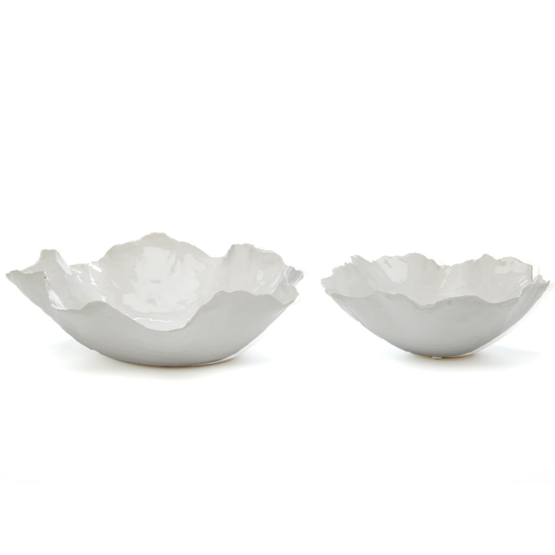 White Freeform Ceramic Bowl