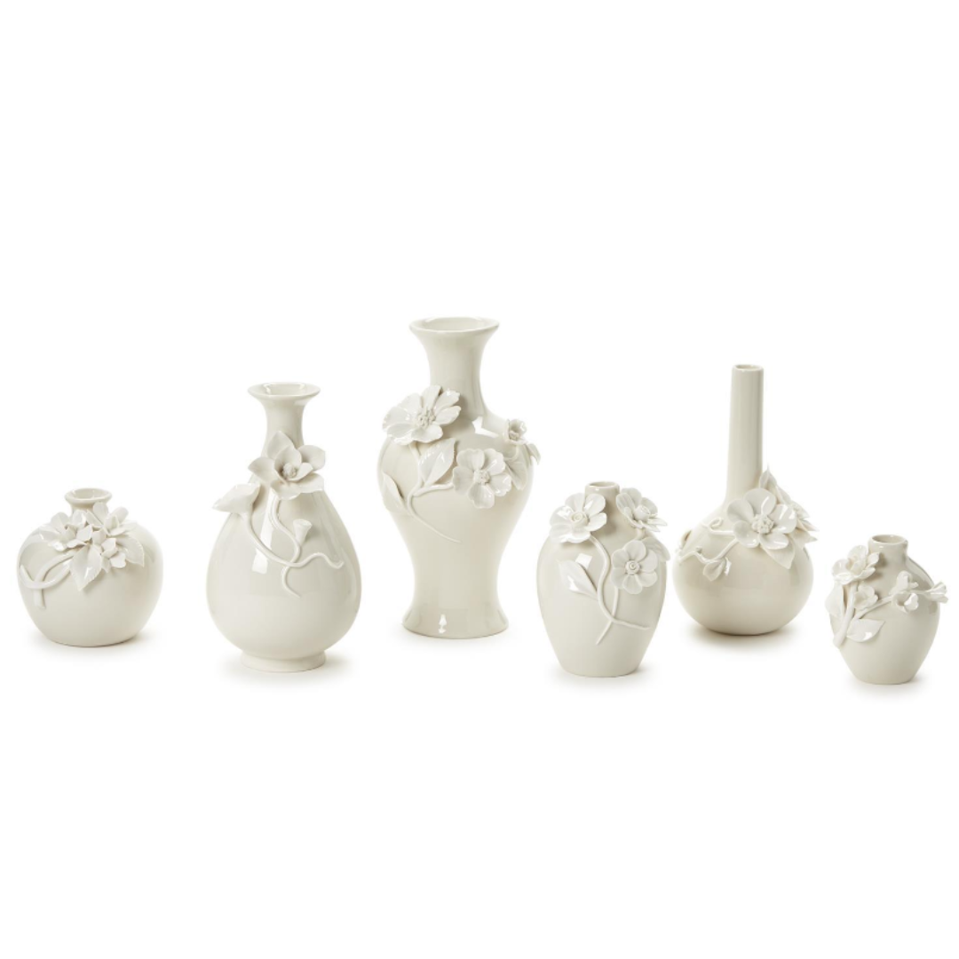 Mini Vases with 3-D Sculpted Flowers