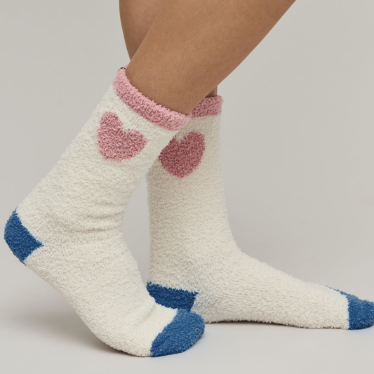 CozyChic Color Block Heart Socks