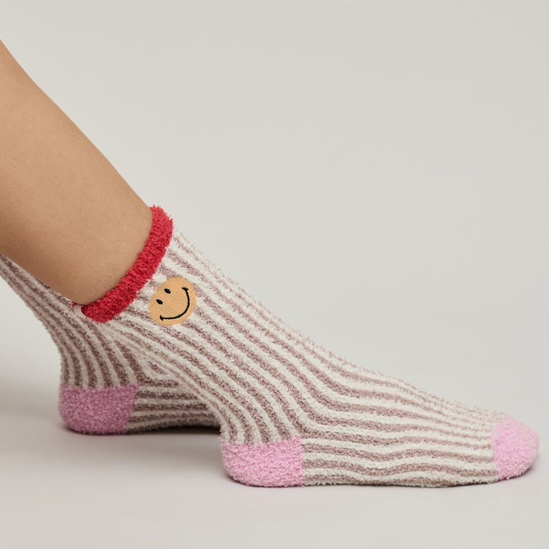CozyChic Smiley Ribbed Sock Set