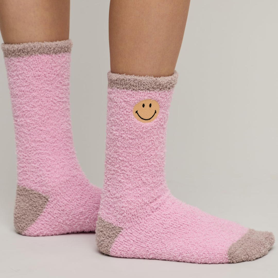 CozyChic Smiley Ribbed Sock Set