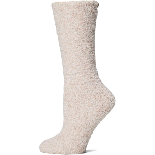 CozyChic Heathered Socks - Dusty Rose White