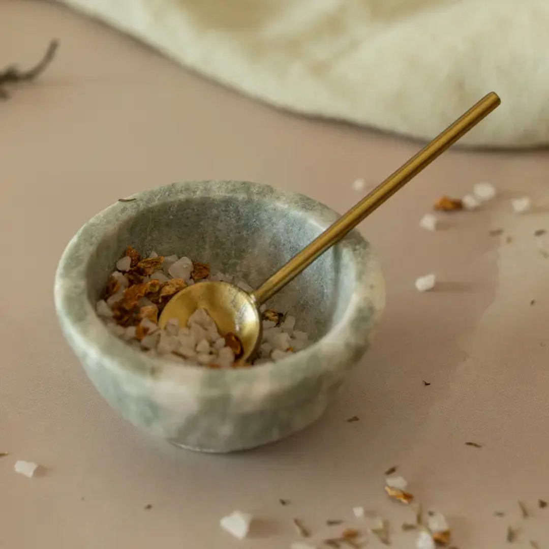 Elise Light Green Onyx Marble Bowl and Spoon