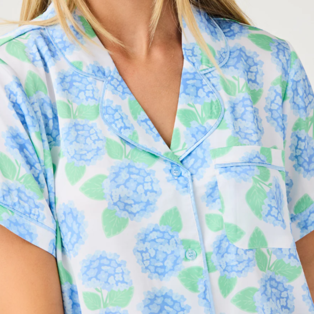 Charlotte Summerfair Blue Satin Shorts Set