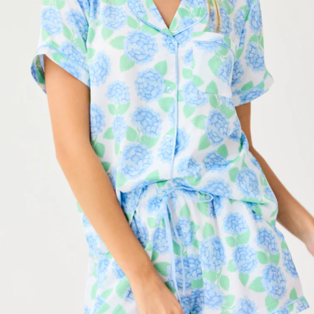 Charlotte Summerfair Blue Satin Shorts Set