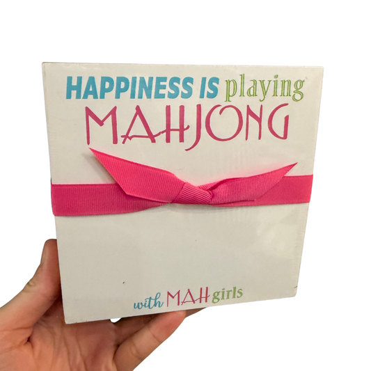 Happiness is Playing Mahjong with Mah Girls - Luxe Notepad