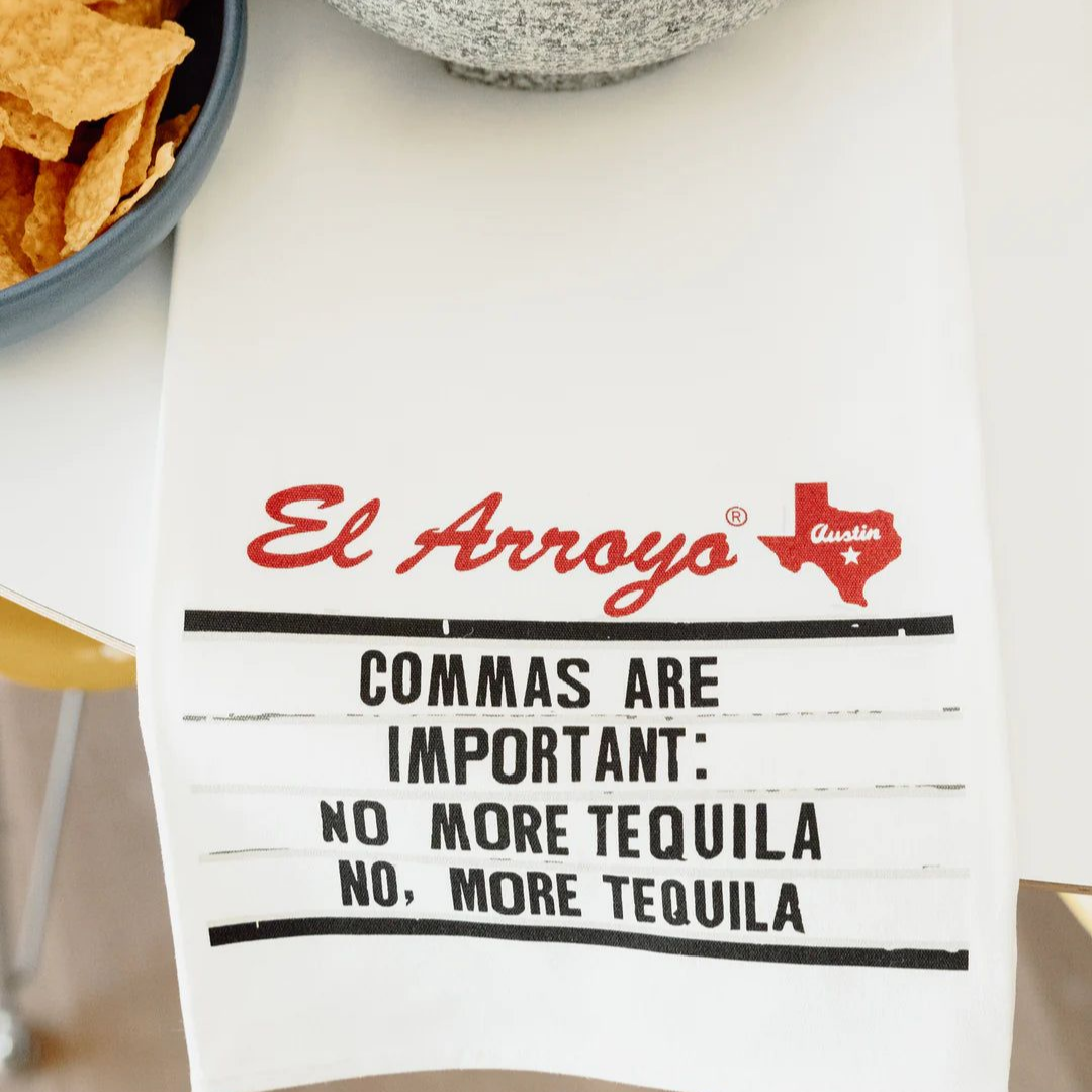 Commas Are Important Tea Towel