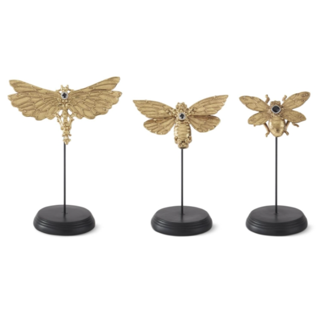 Gold Resin Jeweled Insect Spindle