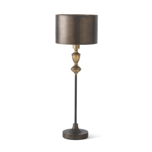 28 Inch Brushed Gold Slender Spine Lamp with Metal Shade