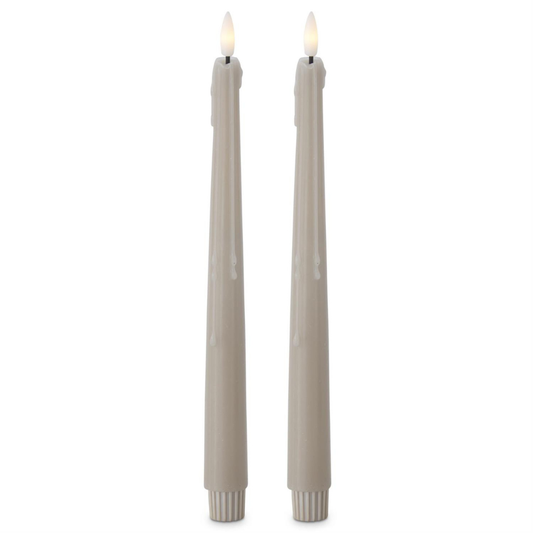 11.5 Inch Taupe LED Drip Taper Candles