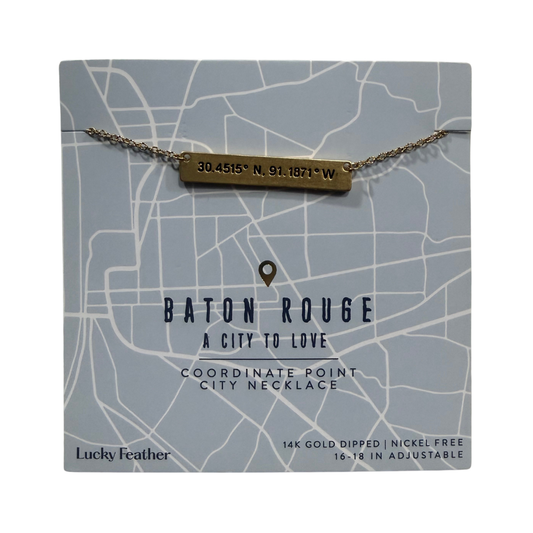 Baton Rouge Coordinate Point Necklace