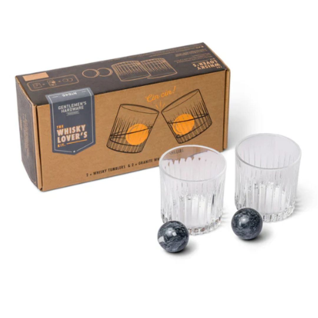 Cocktail Tumbler and Whiskey Stones Set