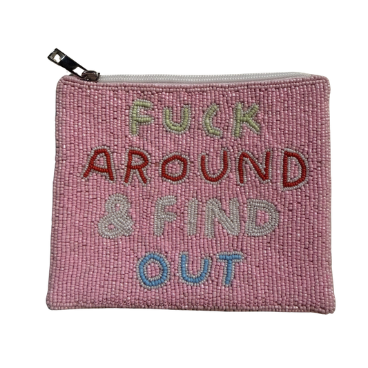 F*ck Around Beaded Coin Wallet