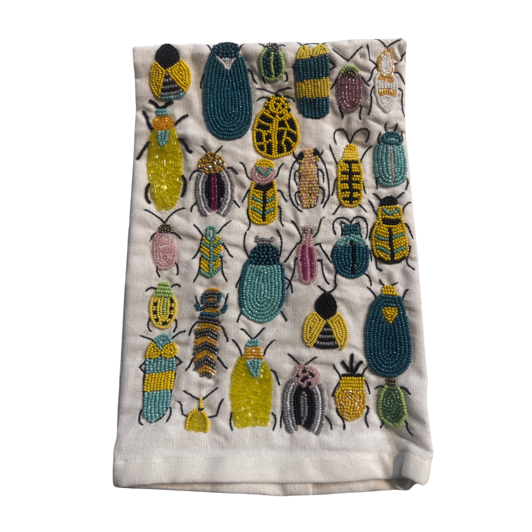 Bug Beaded Tea Towel