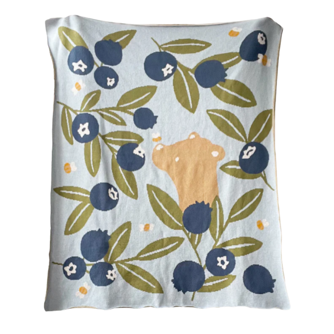 Blueberry Bear Bee Blanket | Organic Cotton