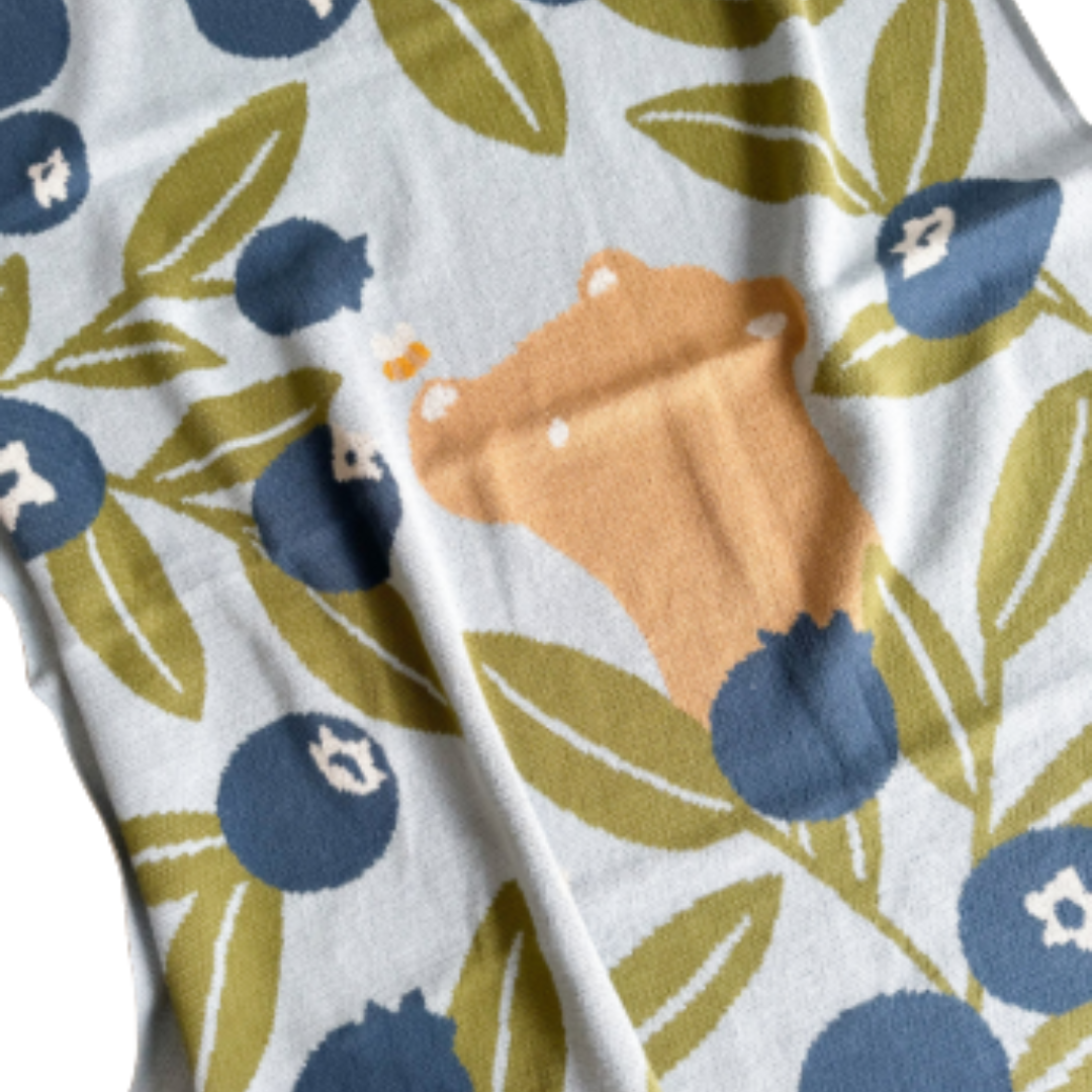 Blueberry Bear Bee Blanket | Organic Cotton