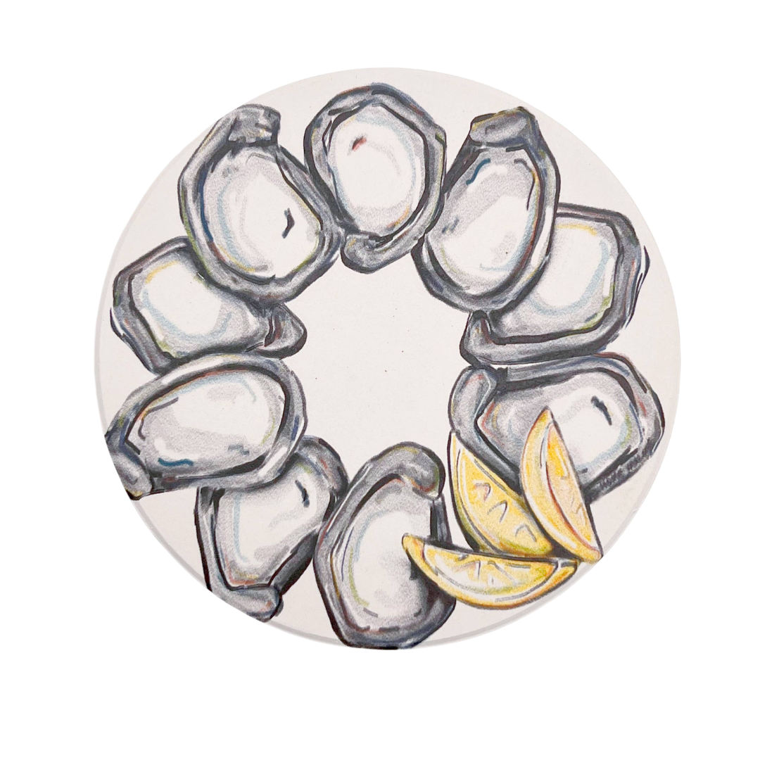 Oyster Wreath Coaster - Set of 2