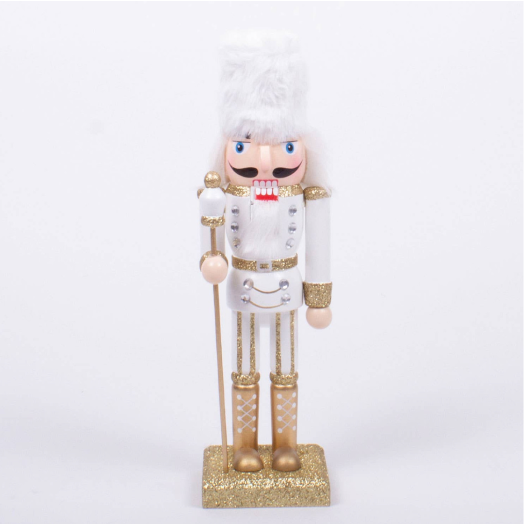 White 10" Hand Painted Nutcracker