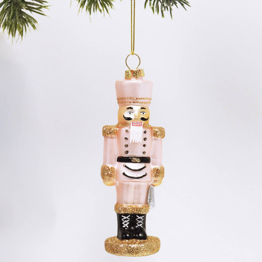 Pink Nutcracker Boxed Glass Ornament