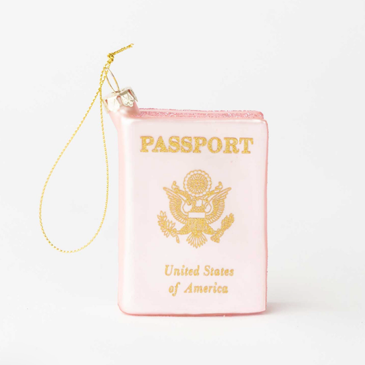 Passport Boxed Glass Ornament