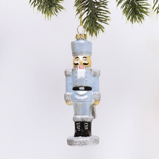 Blue Nutcracker Boxed Glass Ornament