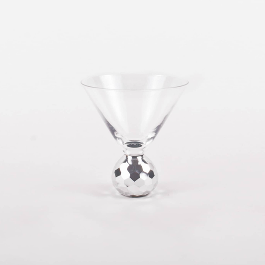 Silver Disco Hammered Martini Glass