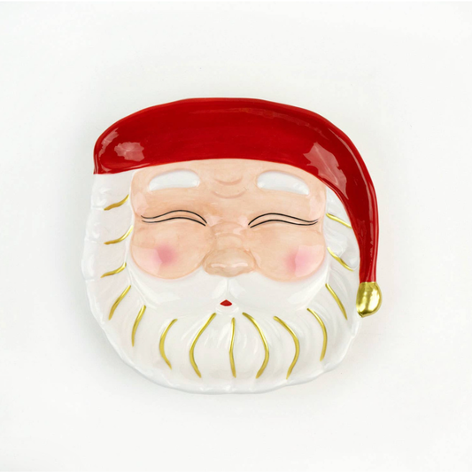 Red Santa Dessert Plate