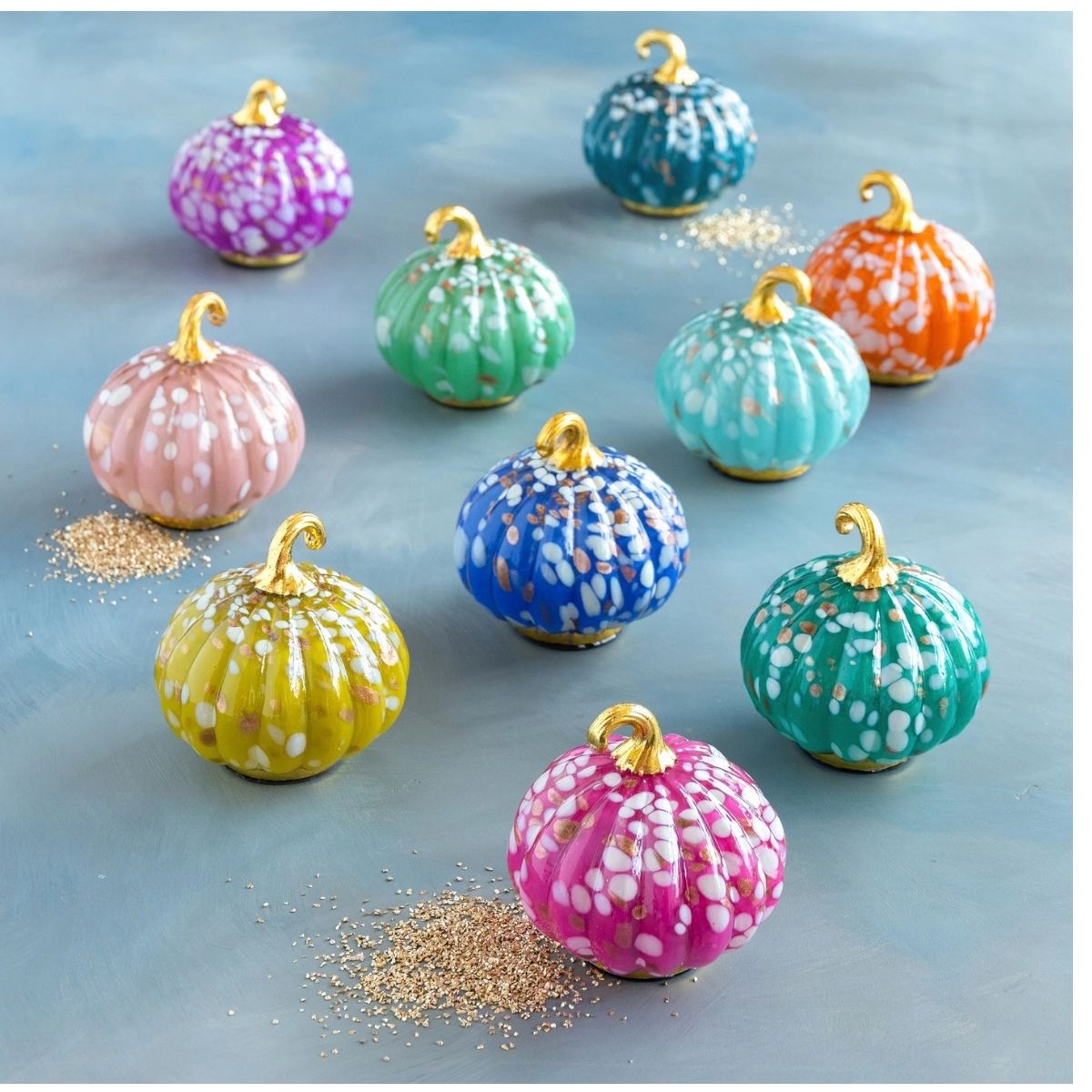 Glitter Gourd Glass Pumpkin | Asst Colors