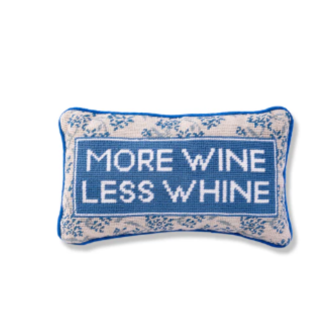 More Wine Needlepoint Pillow