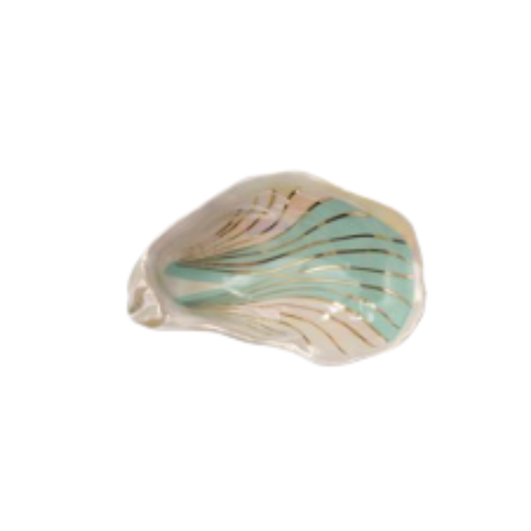 Ceramic Oyster Dish with Gold