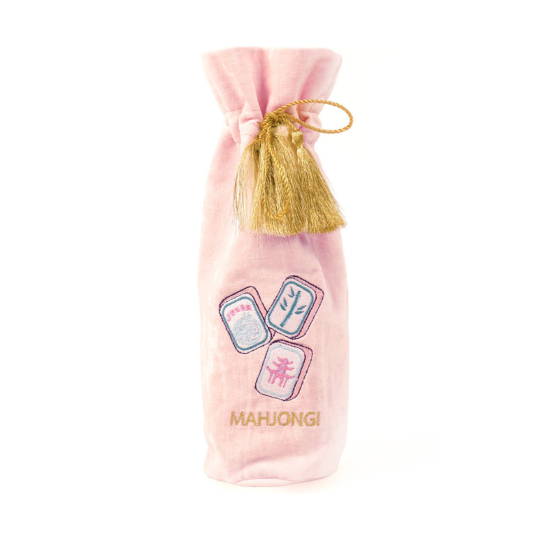 Mahjong Embroidered Wine Bag