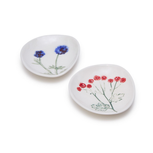 Artisanal Tidbit Dish with Imprinted Botanical Design
