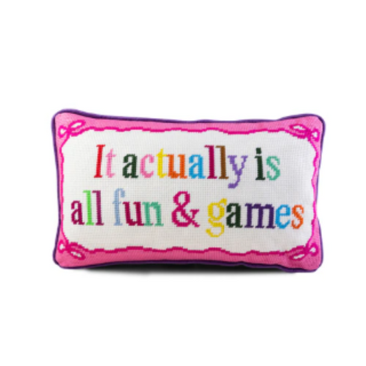 Fun And Games Needlepoint Pillow