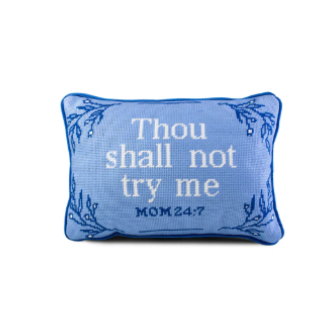 Try Me Needlepoint Pillow