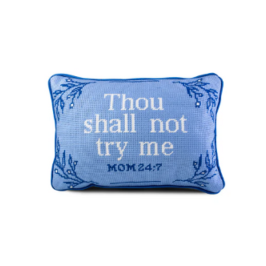 Try Me Needlepoint Pillow