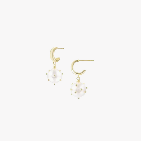 Carolina Mini Drop Earrings in Pearl