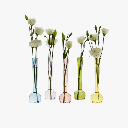 Swirl Hand Blown Glass Bud Vase