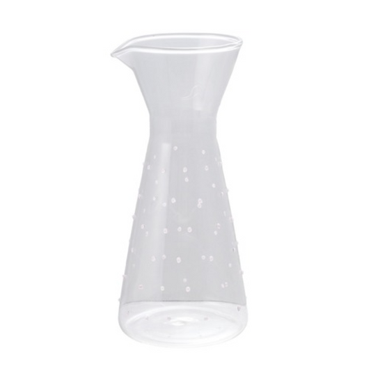 Glass Pitcher with Raised Pink Dots