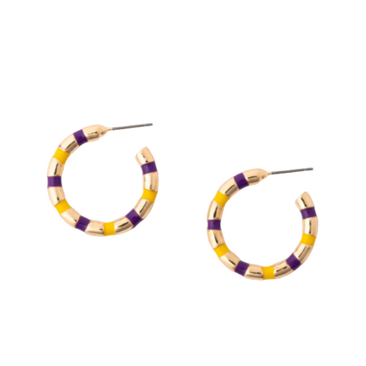 Nellie Earrings - Purple + Gold