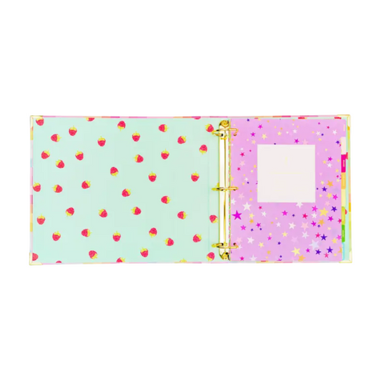 Rainbow Plaid Recipe Binder w/ Tabs