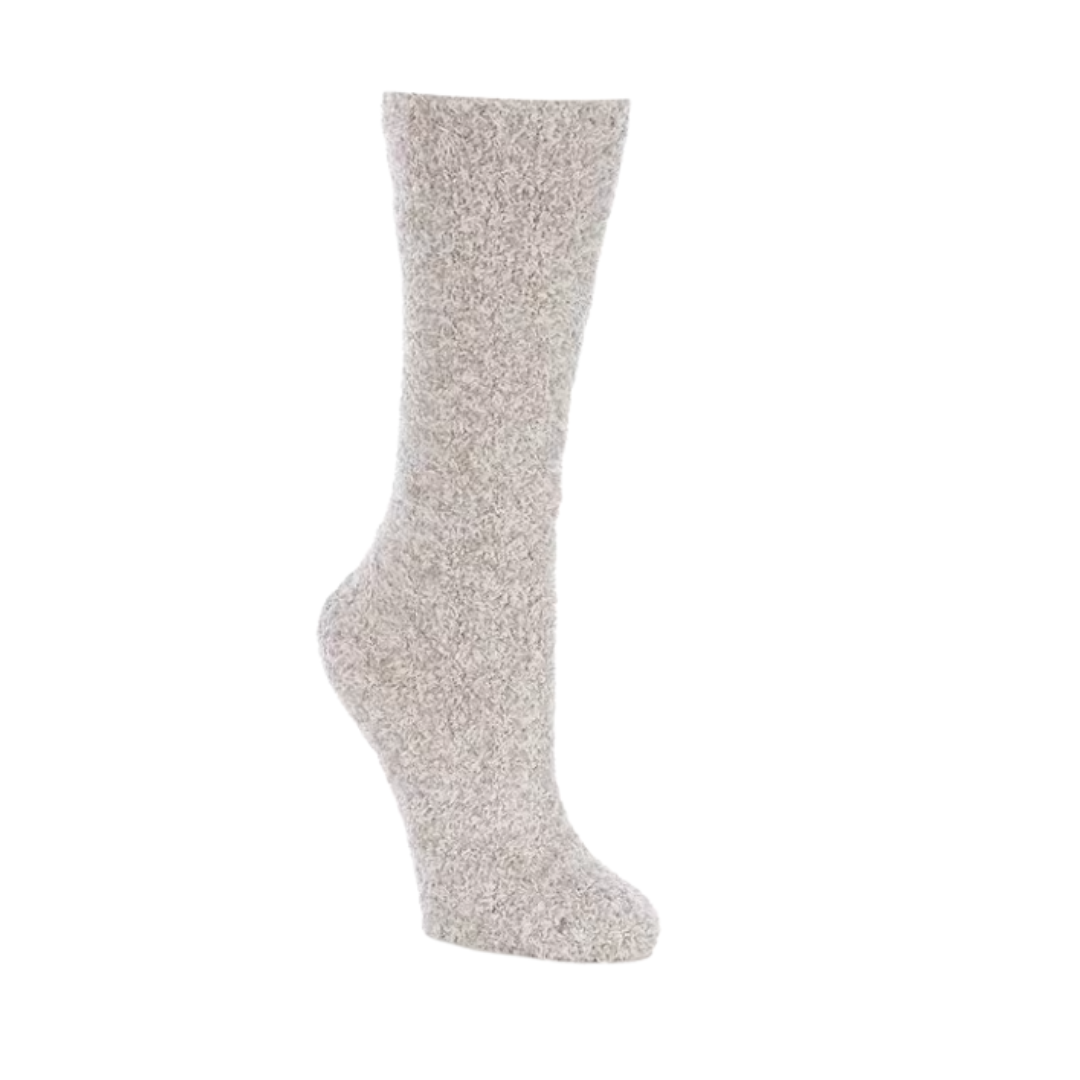 Barefoot Dreams CozyChic Heathered Socks - Oyster White