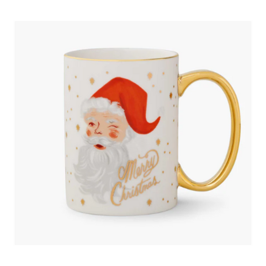 Winking Santa Porcelain Mug