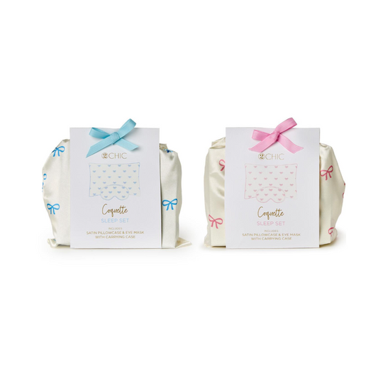 Coquette Satin Pillowcase and Eye Mask Set in Gift Bag
