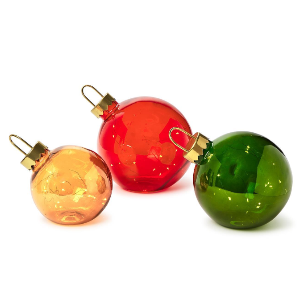 Christmas Ball Ornament LED Light-Up Decor