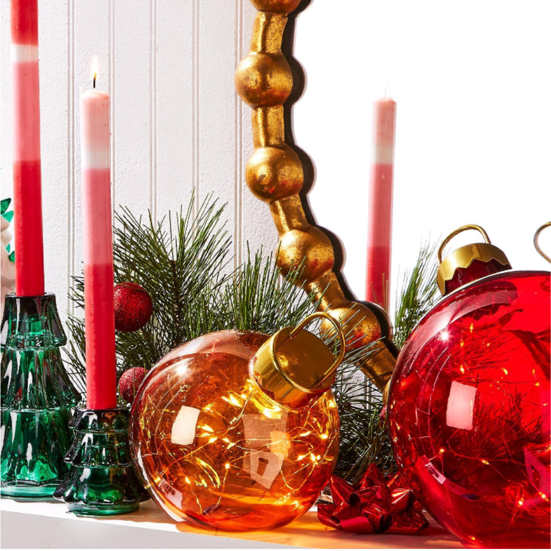 Christmas Ball Ornament LED Light-Up Decor