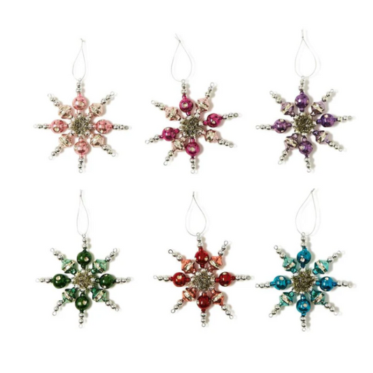 Snowflakes Hand-Crafted Glass Beads Ornament