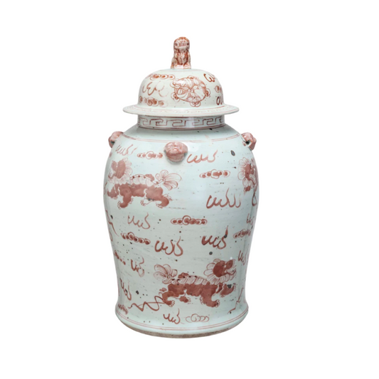 Hand-Painted Porcelain Vintage Reproduction Ginger Jar
