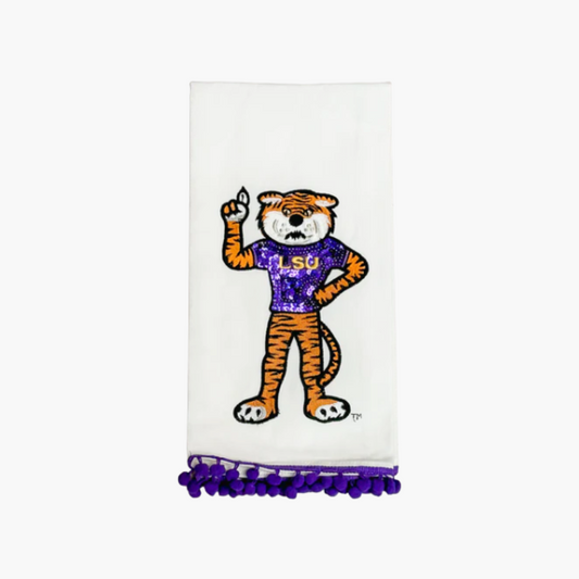 Mike the Tiger Embroidered Tea Towel