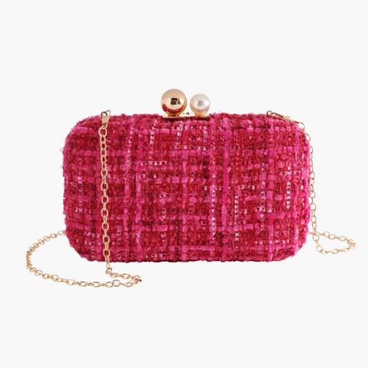 Mabel Pink Tweed Minaudiere