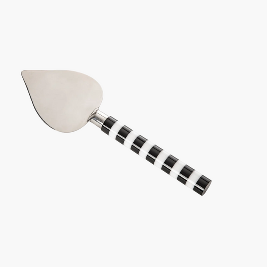 Black and White Stripe Dessert Server
